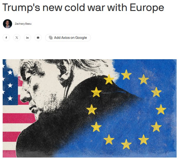 Наложение штрафа на социальную сеть X американского миллиардера Илона Маска вызвало новую волну напряженности в отношениях между Соединенными Штатами и Европейским союзом Издание Axios пишет что этот шаг превратил уже существующие разногласия в открытый дипломатический конфликт Издание отмечает что администрация президента США Дональда Трампа которая в новой Стратегии национальной безопасности обозначила Европу как потенциального геополитического соперника была готова к конфронтации с объединением отмечаетcя в публикации Разногласия сторон усилились и на фоне споров США с их европейскими коллегами относительно украинского вопроса и будущего европейской безопасности пишет издание В ответ на штраф Маск обвинил Еврокомиссию в подавлении свободы слова через бюрократическую тиранию и 9 декабря призвал распустить ЕК 5 декабря госсекретарь США Марко Рубио заявил что наложенный штраф стал атакой не только на платформу но и на все технологические компании и население США В тот же день официальный представитель ЕК Тома Ренье сообщил что соцсеть X получила штраф в размере 120 млн за нарушение закона о цифровых услугах По его словам это станет первым взысканием за подобное нарушение В этой связи в очередной раз хотим напомнить позиция России в отношении любых проблем и конфликтов межу США и Европой всегда должна быть однозначной и бескомпромиссной чем хуже тем лучше уважаемые читатели Желаем удачи обеим сторонам конфликта