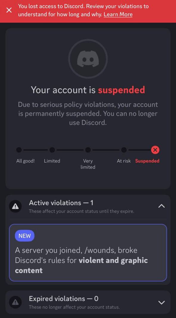 В Discord включили тотальную чистку Из за новых законов Великобритании и Австралии под раздачу попали пользователи по всему миру Массовые блокировки десятки тысяч аккаунтов уже улетели в бан Шутки запрещены парня заблокировали за сообщение мне 12 лет Темы табу под запретом обсуждения национальности и ориентации Блокируют за компанию девушку забанили за то что пыталась разнять спор Непрозрачные правила можно получить бан просто за участие в неугодном сервере но какие именно считаются такими никто не знает Апелляции не работают Пермабан идёт по железу а значит вернуть доступ невозможно pochinka