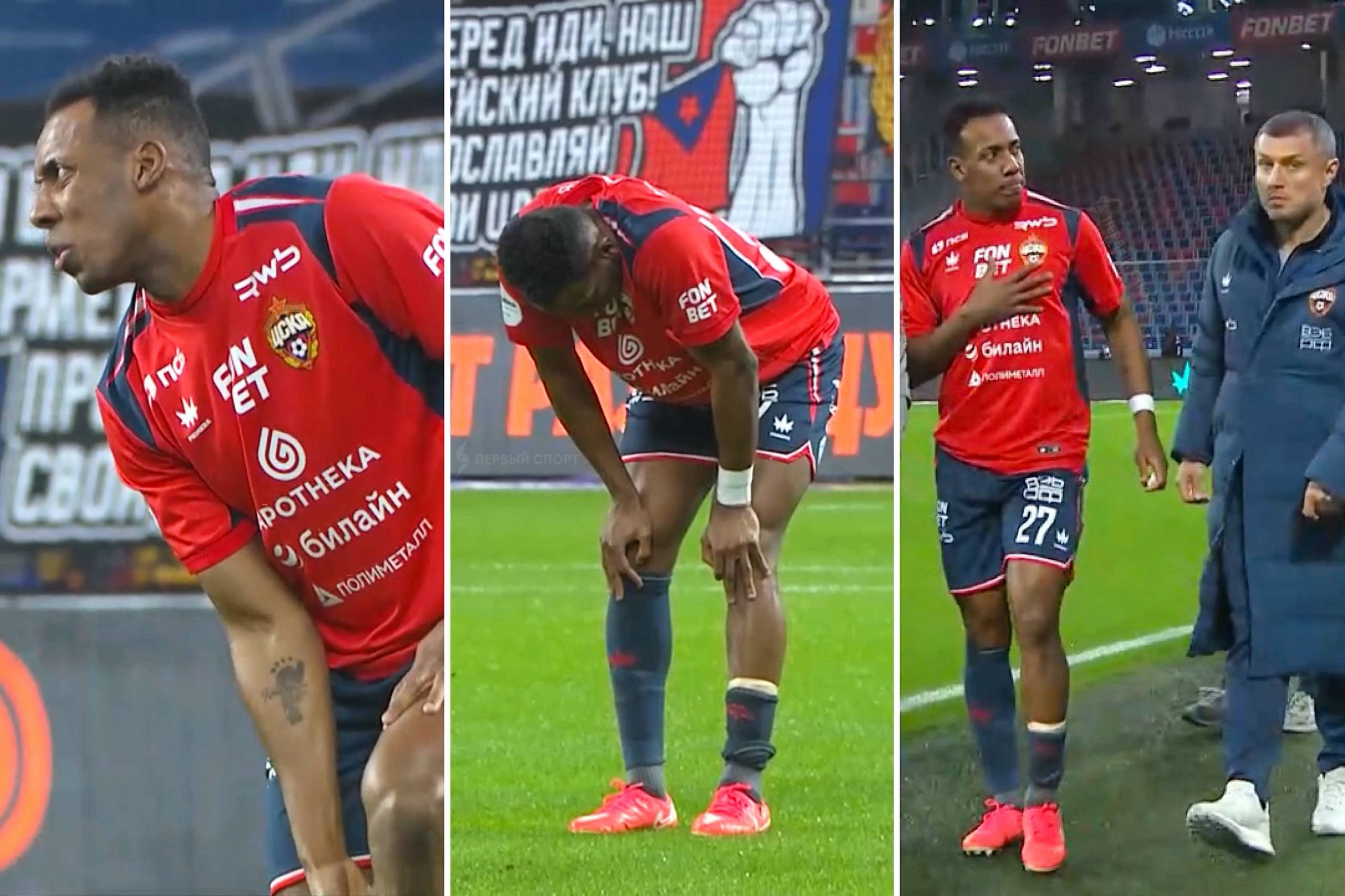 Защитник ЦСКА Мойзес получил травму за несколько секунд до стартового свистка в матче с Нижним это первый подобный случай в истории РПЛ Бразилец разминался на поле перед стартом игры но внезапно схватился за икроножную мышцу и в итоге ушёл с поля Челестини пришлось делать замену хотя матч ещё даже не начался вместо Мойзеса вышел Бандикян Так как стартового свистка Карасёва ещё не было замена не пошла в счёт пяти разрешённых за игру