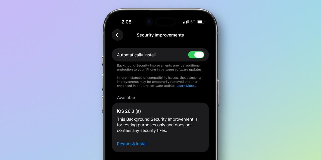Вышло обновление безопасности для iOS 26 3 и macOS Tahoe 26 3 Компания Apple тестирует функцию улучшения безопасности в фоновом режиме которая впервые появилась в iOS 26 1 iPadOS 26 1 и macOS Tahoe 26 1 Разработчики и участники публичного бета тестирования iOS 26 3 iPadOS 26 3 и macOS Tahoe 26 3 могут установить новый патч безопасности в рамках тестирования Согласно официальному заявлению Apple улучшения безопасности в фоновом режиме обеспечивают дополнительную защиту между обновлениями программного обеспечения для Safari WebKit и других системных библиотек Установить патчи можно перейдя в раздел Конфиденциальность и безопасность в приложении Настройки В нижней части есть меню Улучшения безопасности в фоновом режиме Если включена опция Автоматическая установка патчи будут установлены автоматически по мере их выхода Apple заявляет что пользователи которые решат не устанавливать фоновые улучшения безопасности получат эти же апдейты в рамках стандартного обновления программного обеспечения Один из плюсов такого подхода возможность удаления установленных патчей безопасности без необходимости полной переустановки или отката iOS macOS iguides