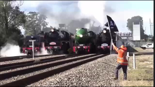 В Австралии прошел драг-рейсинг на винтажных паровозах в рамках Hunter Valley Steamfest