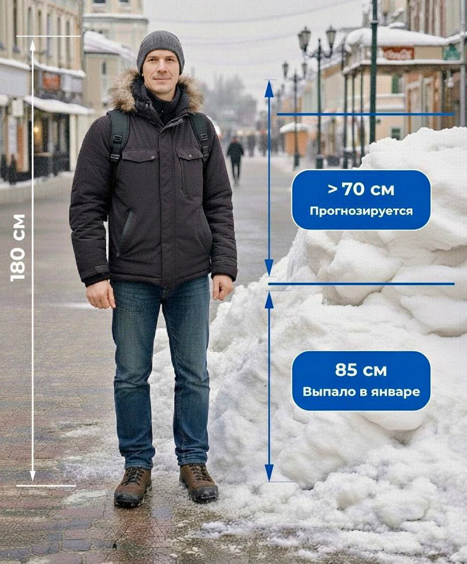 Увлекательное снеговедение от администрации Нижнего Новгорода   Глава города Юрий Шалабаев сообщил что на областной центр надвигается очередной снегопад За короткий период прогнозируется внушительное количество осадков в ближайшие 4 дня может выпасть более 70 см снега Учитывая что в текущем месяце уже выпал 171 от месячной нормы этот январь точно застолбил себе место в топе самых снежных По этому показателю мы значительно обошли Москву и Казань которые тоже страдали от снежного циклона в новогодние праздники написал Юрий Шалабаев в своем канале Глава города призвал нижегородцев по возможности не создавать препятствий работе дорожной и коммунальной техники Как минимум переставлять машины во время уборки и вывоза снега РБК Нижний Новгород в Telegram