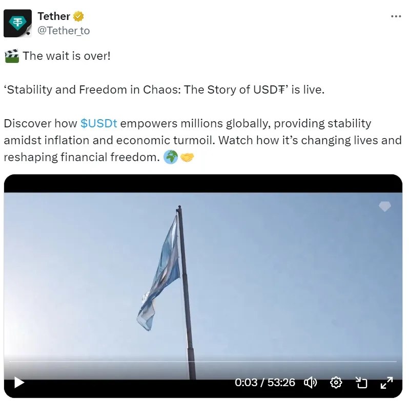 Tether выпустила документальный фильм «Stability and Freedom in Chaos»  Посмотреть можно тут: