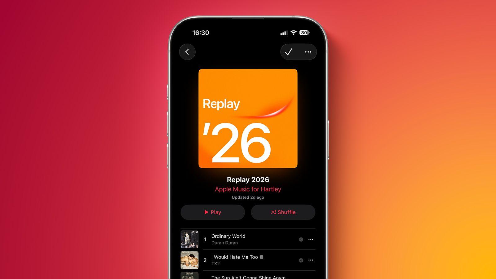 В Apple Music появилась персональная статистика за 2026 года В приложении уже доступен плейлист Replay 2026 а также персональные итоги за январь MacRumors новости iphonesru