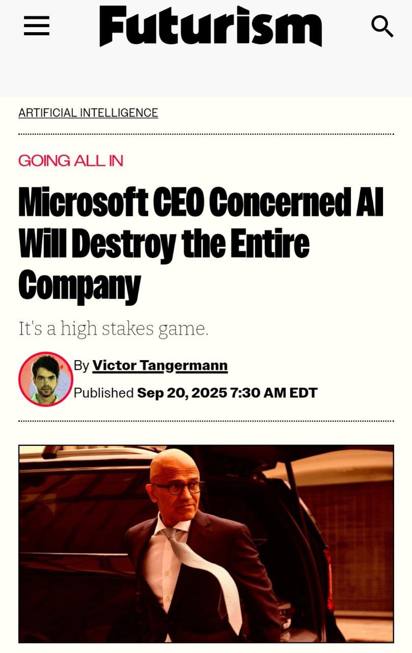 Президент Microsoft переживает за будущее компании Несмотря на огромные вложения млрд в развитие искусственного интеллекта руководство Microsoft ощущает серьёзную тревогу За последние месяцы корпорация провела масштабные сокращения персонала сотни сотрудников что вызвало обеспокоенность среди оставшихся работников Атмосфера внутри компании становится напряжённой многие чувствуют постоянную угрозу увольнения или замены технологиями Сатья Наделла предупреждает что Microsoft рискует стать устаревшей если не сумеет вовремя перестроиться Его пример некогда успешная компания Digital Equipment Corporation потерявшая лидерство из за медленных изменений и неверных стратегий investing