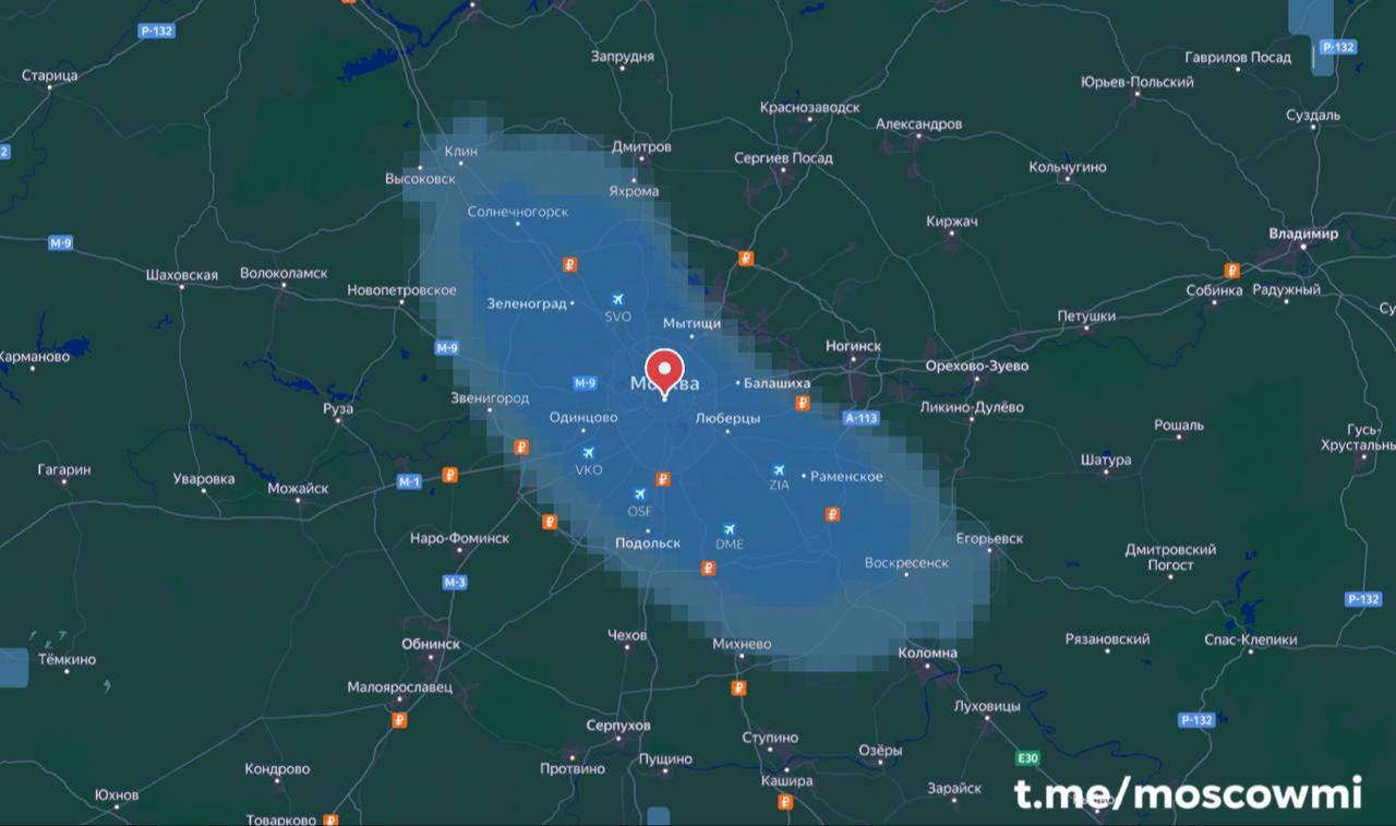 Большая дождевая сарделька накрыла Московский регион.