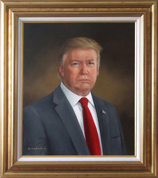 Белый дом показал новый официальный портрет Трампа. В прошлый раз Дональд Фредович сам себе не понравился. Перед сном проведите художественный мини-анализ. Как вам стиль?