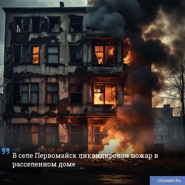 Ночное возгорание произошло вчера, 9 июня, в нежилом деревянном доме, расположенном на улице Суворова в селе Первомайск.