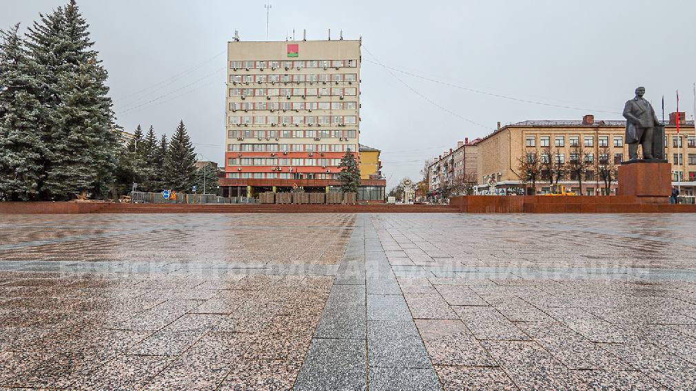 В Брянске завершился ремонт нижней площадки на площади Ленина   Строители произвели укладку плиткой из уральского гранита около 3 000 квадратных метров нижней площадки.    Подрядная организация произвела работу соблюдая архитектурный замысел. Также для заезда предусмотрены пандусы.   В настоящее время ведется работа на газонах площади. Сюда рабочие привезли чернозем, а весной будет высажена газонная трава и цветы. Продолжается ремонт проезжей части и пешеходных дорожек вокруг площади. Старую плитку специалисты снимают, а новую укладывают. Эта часть будет серого цвета.   Фото: пресс-служба Брянской городской администрации