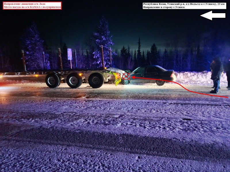 В Усинске водитель Лады въехал в стоящий на обочине КамАЗ komiinform ru news 289417