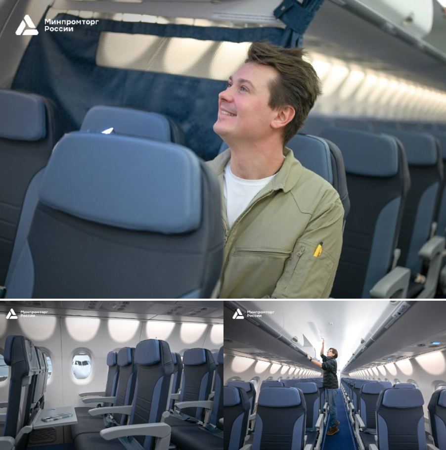 Минпромторг показал новый полностью импортозамещенный Суперджет 100 который в конце января полетит в Индию на выставку Wings India 2026 Теперь у него еще и обновленный свежий интерьер тоже мэйд ин Раша Основные панели и полки интерьера изготавливает компания Авиационные интерьеры в Казани а кресла ОКБ Аэрокосмические системы в Дубне Напомню что нижегородцы тоже приложили руку к нашему самолету НПП Полет произвел для Суперджета радиостанции антенны и программное обеспечение для связи а Русполимет и Дробмаш кольцевые детали для двигателей и газостаты для производства корпусных деталей соответственно Осталось импортозаместить только название Как насчет СуперСамолета например