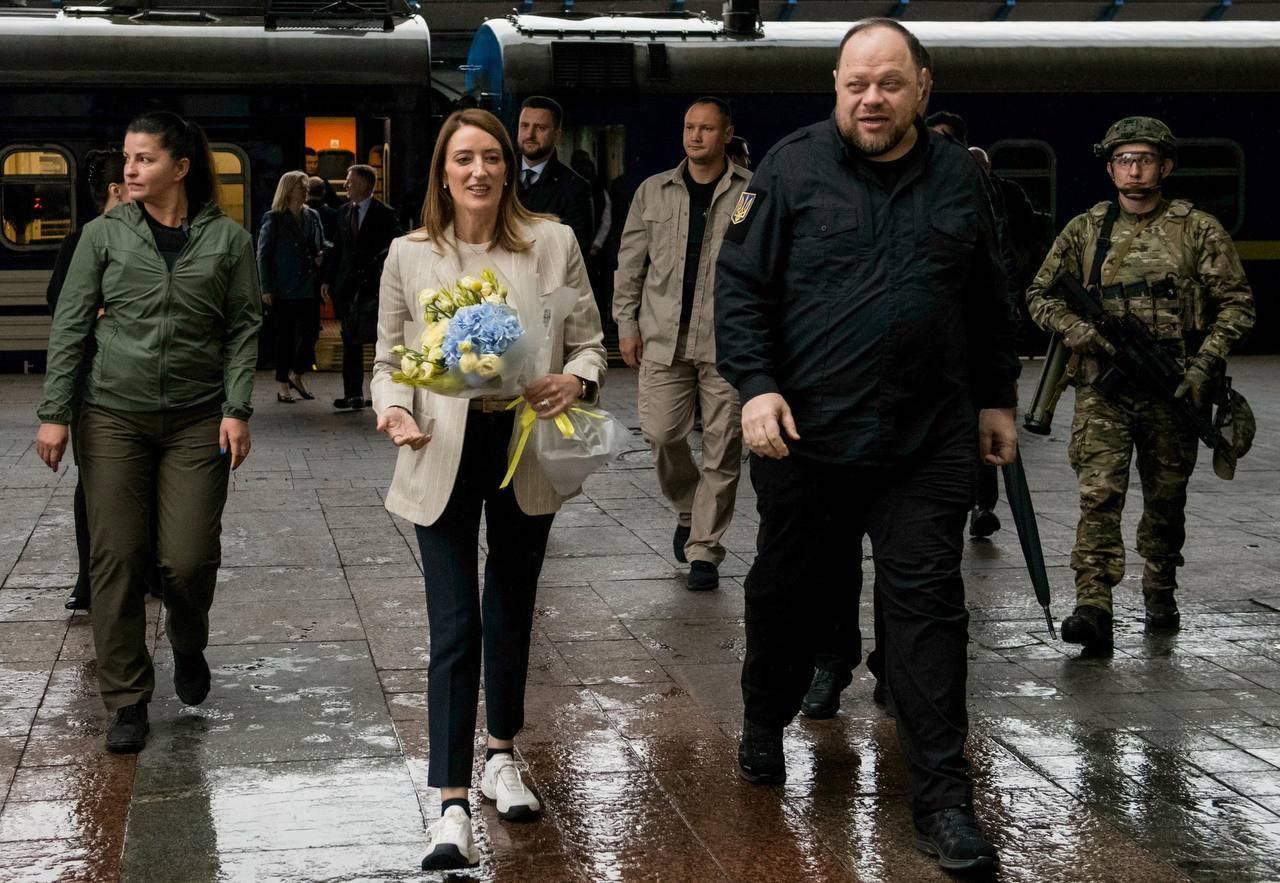 Глава Европарламента Роберта Метсола прибыла в Киев Она планирует выступить в Верховной Раде Украины