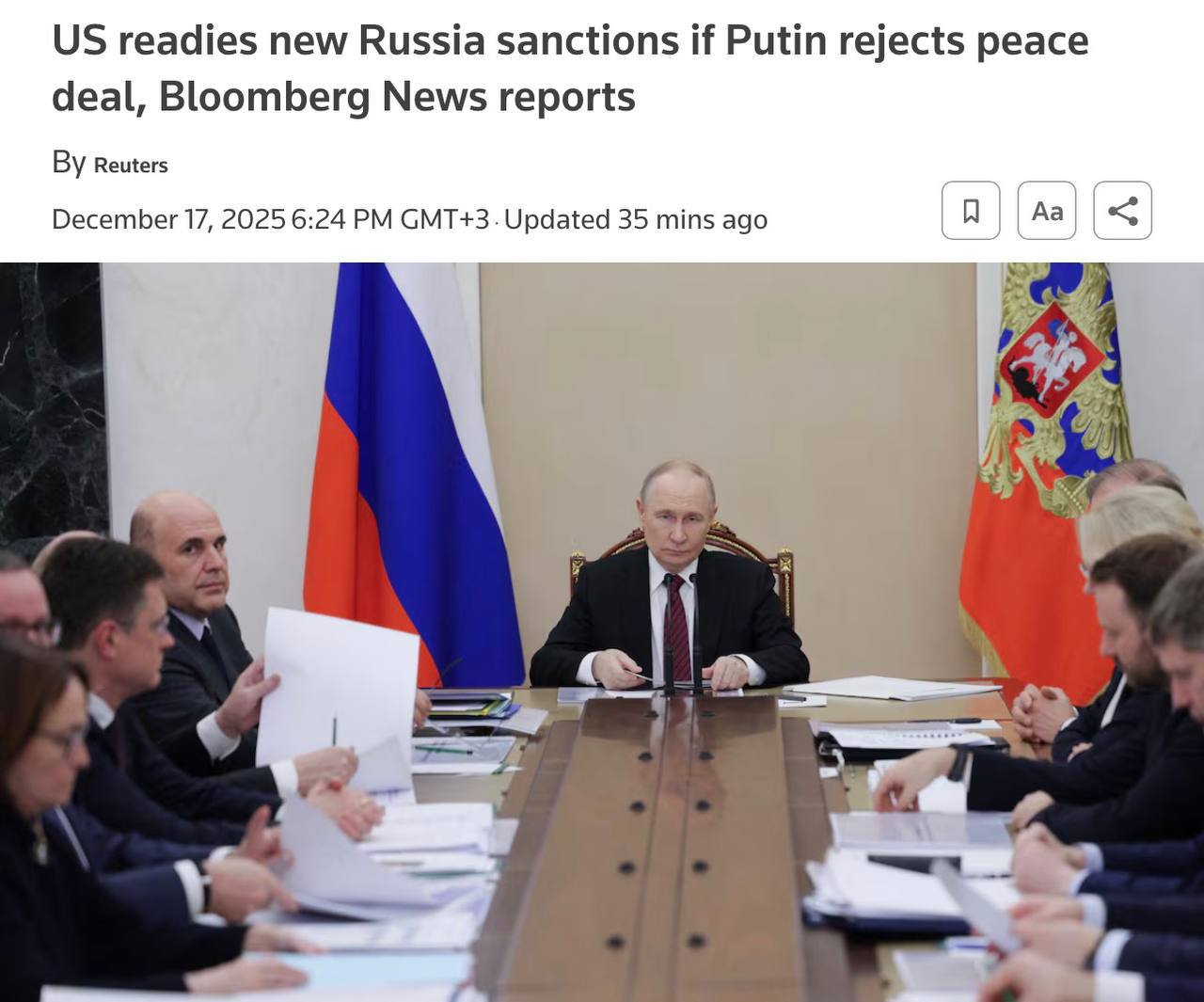 В Белом доме не подтвердили планов новых санкций против России сообщает Reuters Задача ведомств готовить варианты действий для президента заявил агентству представитель Белого дома Ранее Bloomberg сообщал что США готовят новые санкции против Путина если тот откажется от мирного плана Сайт Страна X Twitter Прислать новость фото видео Реклама на канале Помощь