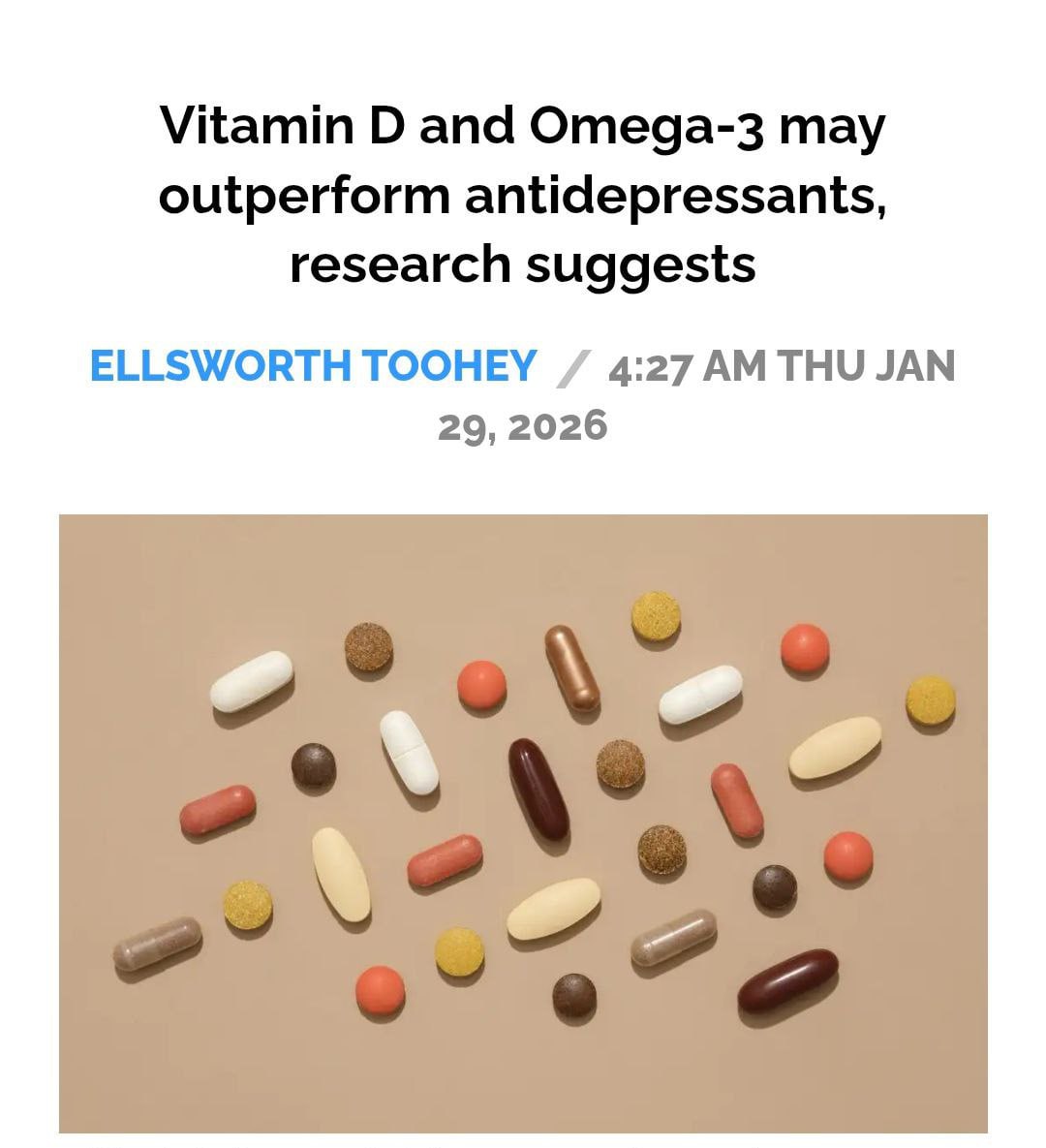 Витамин D и омега 3 лечат депрессию в 2 2 5 раза лучше антидепрессантов показало исследование 120 тысяч человек Речь о D в дозе 4000 единиц в день и омега с 1000 1500 мг EPA При этом они не вызывают зависимость ломку и эмоциональное отупение в отличие от психотропов после которых люди месяцами мучаются из за отмены Бонусом при регулярном приёме уходит тревожность восстанавливается глубокий сон мозг начинает работать быстрее и укрепляется иммунитет Важно добавки можно совмещать с терапией но если уже принимаете антидепрессанты не бросайте их без консультации врача Если чувствуете что всё идёт как то сложно возможно вам просто не хватает пары витаминов