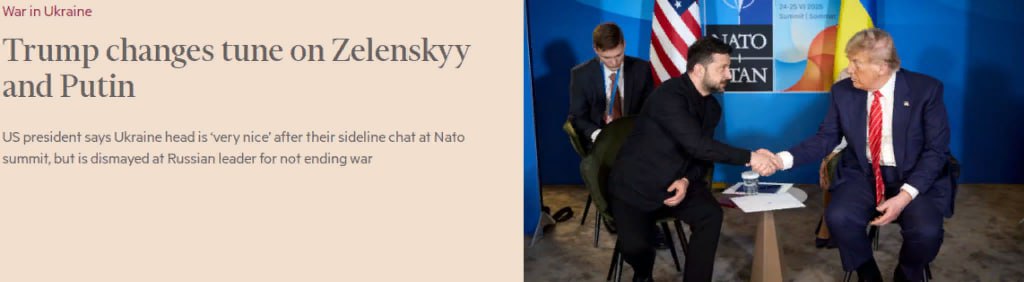 Трамп все больше разочаровывается в российском президенте Владимире Путине из-за «максималистских требований» и отказа от прекращения огня — Financial Times Читать далее