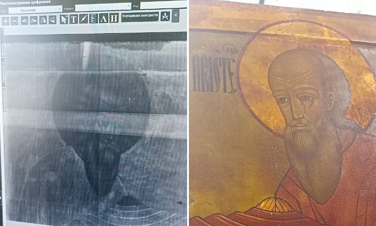 #Петрозаводск #культура В Петрозаводске уникальную икону «Праотец Ной», а также два полотна начала ХХ века привезли на рентген из республиканского музея ИЗО в больницу РЖД. - Рентген позволяет специалистам «заглянуть» внутрь произведений искусства, проследить работу автора от наброска до финального результата, увидеть дефекты и обнаружить все, что скрыто. Например, однажды карельские музейщики обнаружили под пейзажем портрет. А после исследования другого экспоната усомнились в его принадлежности к автору, — рассказали в пресс-службе клиники. Икону «Праотец Ной» планируют освежить: за два века лак потемнел, местами пришел в плохое состояние. Икону написали в самом начале XIX века, ранее она украшала иконостас старообрядческой Выгорецкой пустыни на территории Обонежской пятины Олонецкий уезд . Икона была вывезена в Финляндию и лишь после Великой Отечественной вернулась в Карелию.