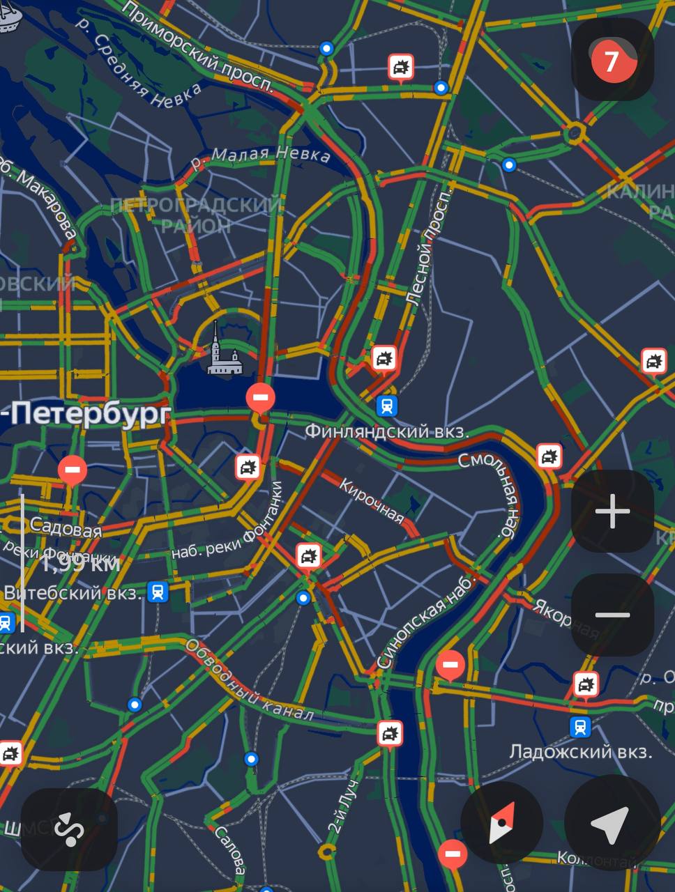 7-балльные пробки образовались в Петербурге  Литейный мост перекрыт, Московский проспект и Выборгская набережная встали. Сложности с движением наблюдаются и в других участках города.  успели доехать до работы?