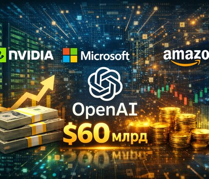 NVIDIA Microsoft и Amazon планируют инвестировать в OpenAI до 60 млрд The Information Крупные технологические компании ведут переговоры о масштабных вложениях в разработчика ChatGPT на фоне быстрого роста затрат на обучение моделей ИИ и усиления конкуренции на рынке искусственного интеллекта NVIDIA Microsoft и Amazon обсуждают возможность инвестировать в OpenAI в общей сложности до 60 млрд сообщает издание The Information
