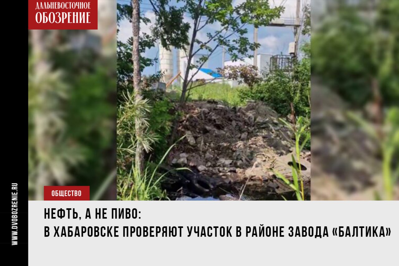 В Хабаровске проверяют информацию о нефтепродуктах и мусоре в районе "Балтики"  Правоохранители и общественники краевой столицы отправились к пивоваренному заводу. Причиной стало сообщение о наличии свалки и разлива нефтепродуктов вблизи предприятия по улице Воронежской.  Руководитель краевого отделения ВООП поделился результатами совместной поездки в ТГ-канале «Эколог Сидоров»  18+ . Итоги, по его словам, неутешительные.  «На участке местности, прилегающей к промзоне обнаружена перевернутая цистерна со следами утечки гудрона, а так же целое озеро, наполненное нефтепродуктами. Следы привели к территории бывшего асфальтного завода. Общие размеры загрязнения более нескольких тысяч квадратных метров. Существует угроза распространения нефтепродуктов с попадаем в близлежащие водные объекты», — говорится в сообщении Владимира Сидорова.  Информацию о нарушении экологического законодательства в районе пивоваренного завода сейчас проверяет природоохранная прокуратура. В частности, рассматривают публикацию Хабаровского краевого отделения ВООП.  «В ходе проверки природоохранный прокурор даст оценку полноте исполнения полномочий органами государственного контроля  надзора , установит предприятие, допустившее нарушение законодательства об охране окружающей среды. По всем нарушениям законодательства будут приняты меры прокурорского реагирования», — подчеркивает пресс-служба Хабаровской межрайонной природоохранной прокуратуры.    ДВ-Обозрение   Другие новости