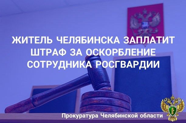 Курчатовский районный суд г. Челябинска вынес приговор по уголовному делу в отношении 39-летнего местного жителя. Он признан виновным в совершении преступления, предусмотренного ст.319 УК РФ  публичное оскорбление представителя власти при исполнении им своих должностных обязанностей .  В апреле 2025 года подсудимый находился на территории зоны питания «Гастропарк» в ТРЦ «Фокус» в состоянии алкогольного опьянения, где выражался нецензурной бранью  в отношении работников торгового развлекательного центра и нарушал общественный порядок.   Прибыв по сообщению о нарушении общественного порядка,  сотрудник Росгвардии потребовал прекратить противоправные действия, на что подсудимый высказал и в его адрес нецензурные выражения.    В судебном заседании мужчина признал вину в совершении преступления, раскаялся в содеянном, принес извинения потерпевшему.    С учетом мнения государственного обвинителя виновному назначено наказание в виде штрафа в размере 20 тыс. рублей.        ‍ Сайт    Тelegram     ВК