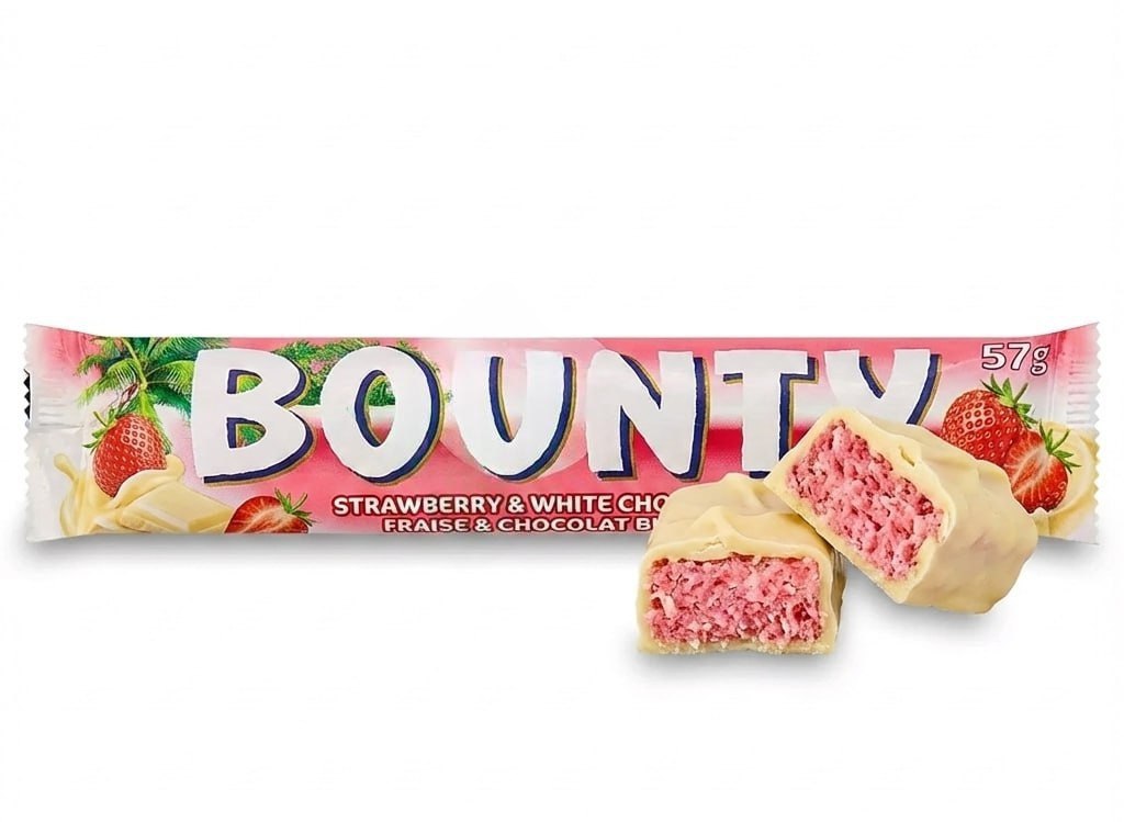 Bounty со вкусом клубники в белом шоколаде завезут в магазины Москвы