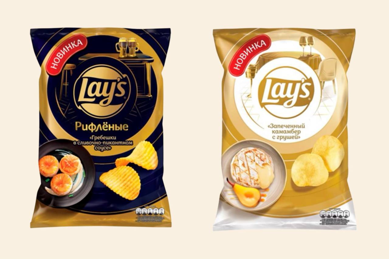 Новые чипсы Lay’s со вкусом гребешков в сливочном соусе и камамбера с грушей в ближайшее время появятся на полках КБ и Перекрестка      Сочник