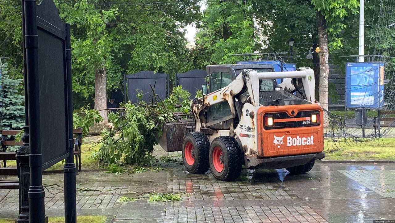 На улице Пушкина в Пскове рухнуло дерево Оно повредило световой потолок, который в итоге обрушился. За уборку дерева взялись коммунальные службы. Пострадавших нет. Место происшествия огородили киперной лентой Источник: ПАИ #чтовПскове
