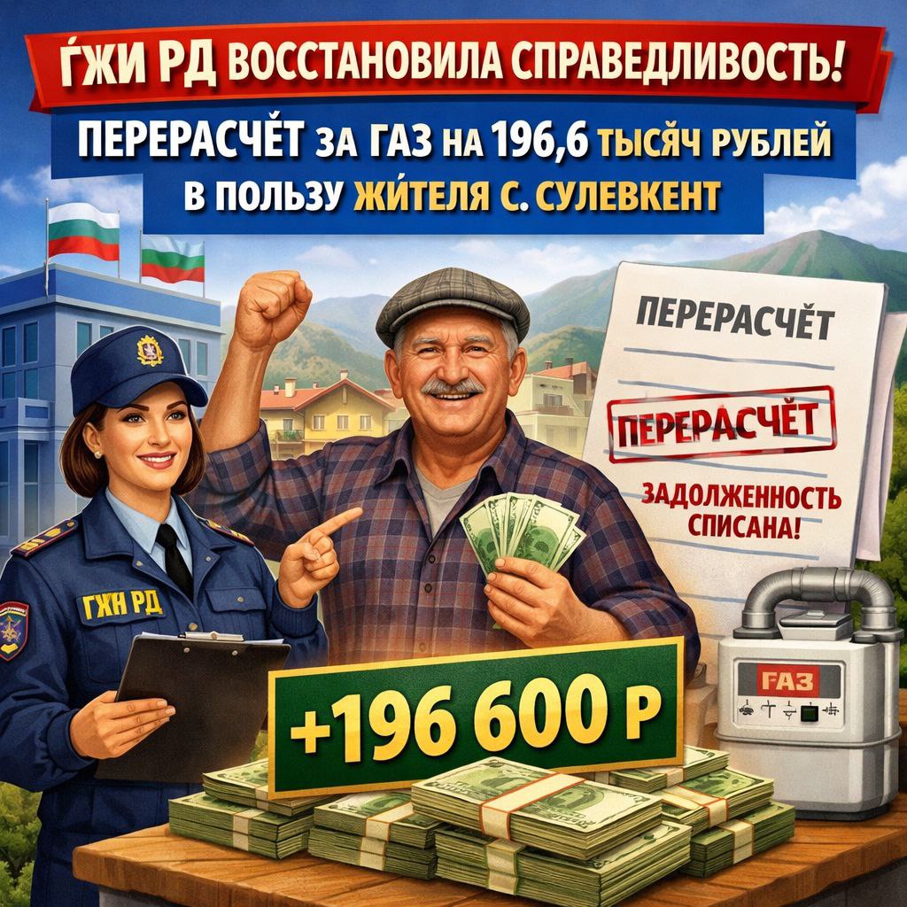 По обращению жителя села Сулевкент Хасавюртовского района Госжилинспекция Республики Дагестан провела внеплановую проверку правильности начислений за природный газ В ходе проверки было установлено что абоненту необоснованно завышались объёмы потребления что привело к значительной переплате ГЖИ РД выдала предписание об устранении нарушения По итогам перерасчёта в пользу жителя с Сулевкент списана задолженность на общую сумму 196 600 рублей Это наглядный пример что принципиальная позиция гражданина в отстаивании своих прав и оперативное вмешательство контролирующих органов дают реальный результат Проверяйте свои платёжки Если у вас есть сомнения в правильности начислений за ЖКУ обращайтесь в ГЖИ РД Мы на вашей стороне Хасавюртовскийрайон газ перерасчет