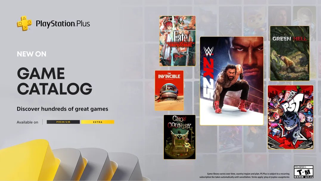 Каталог игр PlayStation Plus на сентябрь пополнится мордобоем Аквамена на ринге В Экстра и Премиум подписке станут доступны WWE 2K25 PS5 PS4 Persona 5 Tactica PS5 PS4 Green Hell PS5 PS4 Fate Samurai Remnant PS5 PS4 Crow Country PS5 PS4 The Invincible PS5 Conscript PS5 Также среди старых игр в Premium подписке станет доступна Legacy of Kain Defiance Всё это будет доступно 16 сентября