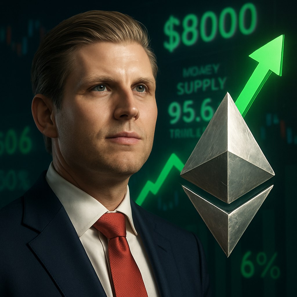Эрик Трамп, сын президента США, поддерживает прогноз о росте цены Ethereum до более чем 8 тысяч долларов.   Это заявление совпадает с увеличением глобального денежного предложения M2 до рекордных 95,6 триллиона долларов, что может способствовать росту криптовалют.   Также наблюдается снижение доминирования Bitcoin ниже 60%, что указывает на возможный сезон альтернативных монет, где инвесторы обращают внимание на активы, такие как Ethereum.   Эрик активно продвигает криптовалюты через семейный проект World Liberty Financial, что было подчеркнуто на конференции Bitcoin MENA 2024 в Абу-Даби в декабре 2024 года.   Аналитики прогнозируют, что цена Ethereum вырастет до 6,5–7 тысяч долларов в 2025 году благодаря улучшениям в сети и растущему спросу, согласно данным с сайта Changelly от июля 2025 года.    Наши ссылки   Торгуем на Bybit   Pro Energy