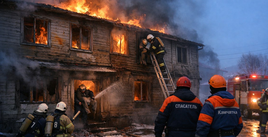 На Камчатке спасли человека и нашли тело при пожаре в расселённом доме В Елизовском округе в 2 этажном доме на улице Связи горела квартира площадью 70 квадратных метров Пожарные эвакуировали одного человека со второго этажа на первом обнаружили тело Нажмите для подробностей   kam24 ru news main 20260201 125056 html utm source telegram utm medium messenger