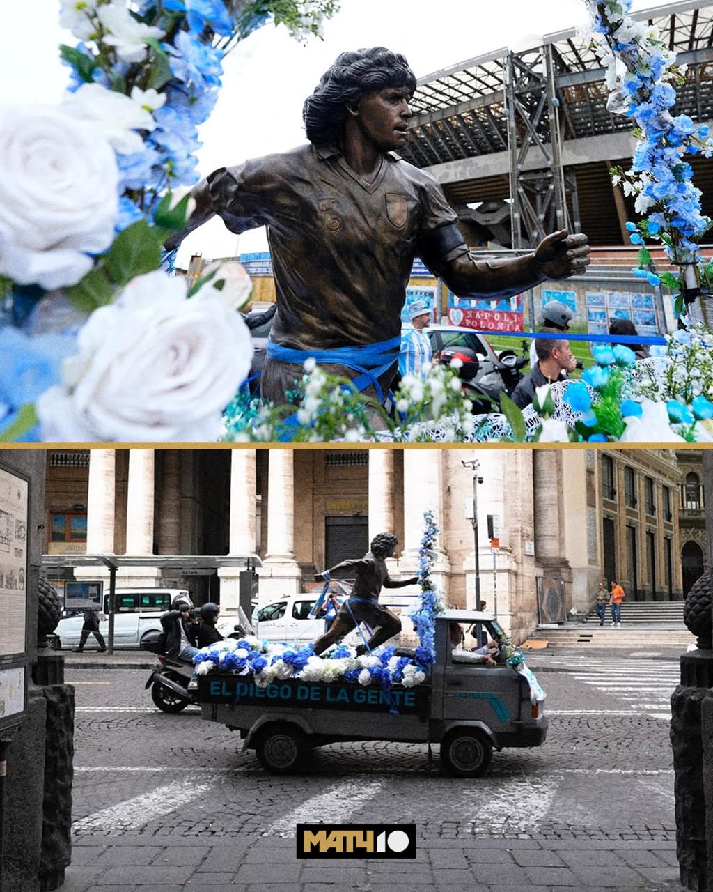 Сегодня Марадоне исполнилось бы 65 лет В честь этого статую футболиста провезли по Неаполю Диего легенда итальянского города Его игру помнят им восхищаются и чтят память великого аргентинца Марадона и есть часть Неаполя Match TV
