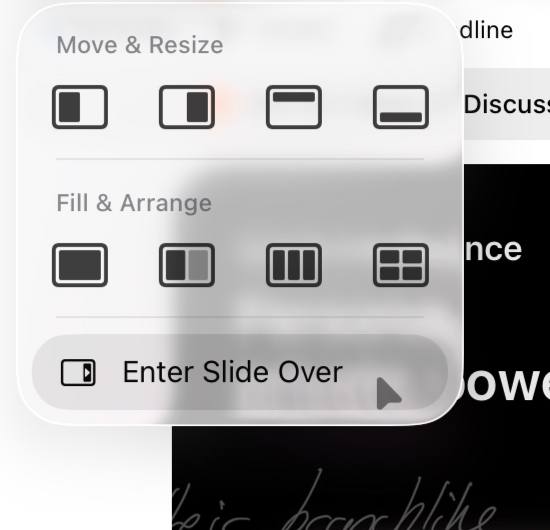 Новое в iPadOS 26 1 beta 2 Slide Over вернулся на iPad Режим многозадачности с дополнительным окном поддерживаемого приложения снова доступен Но пока что поддерживается только одно дополнительное окно возможно это изменят в будущих бетах