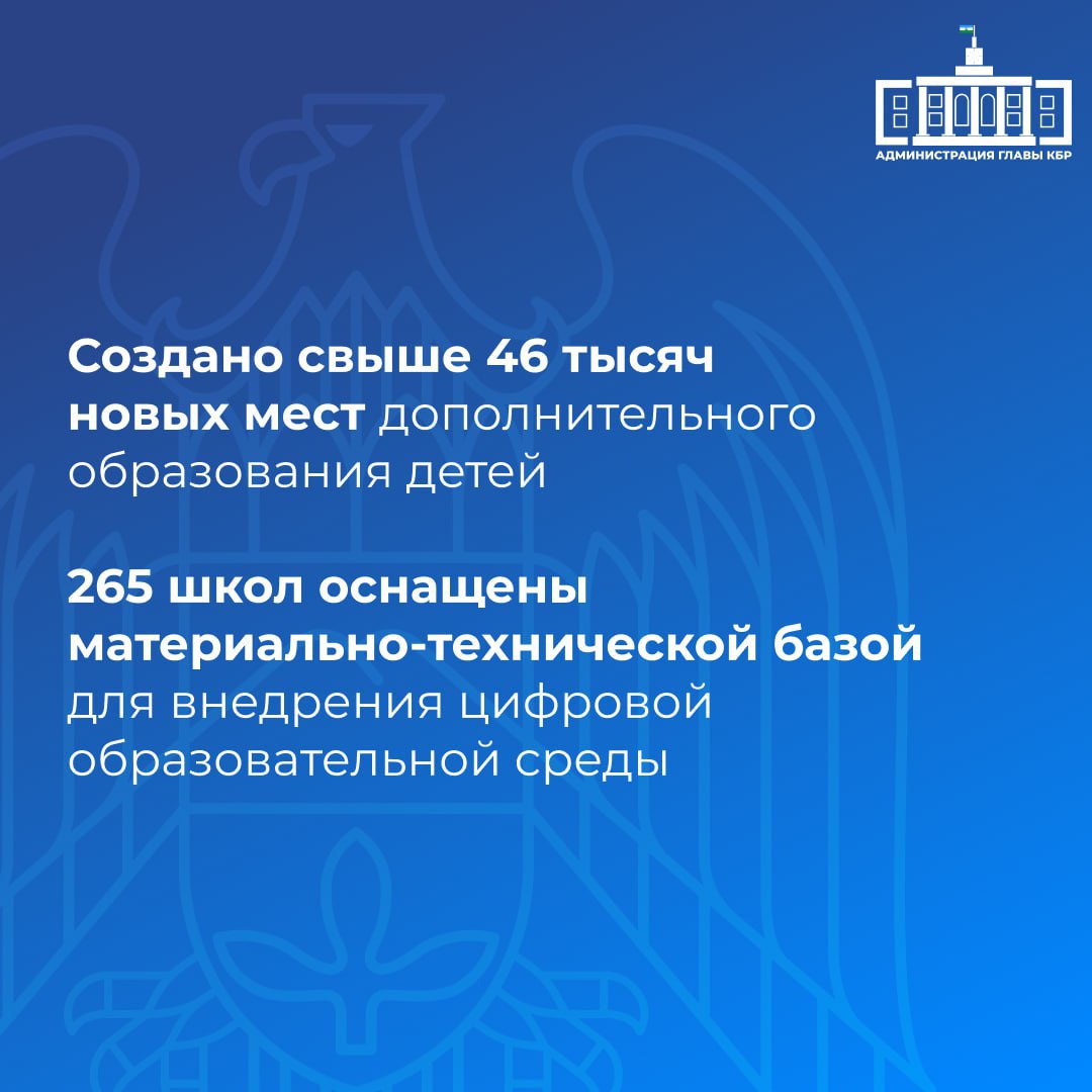 В Кабардино-Балкарии развивается инфраструктура системы образования: строятся новые школы, капитально ремонтируются уже существующие. О планах в этой сфере рассказал Глава КБР Казбек Коков в своем Послании Парламенту КБР. Подробнее – в карточках.