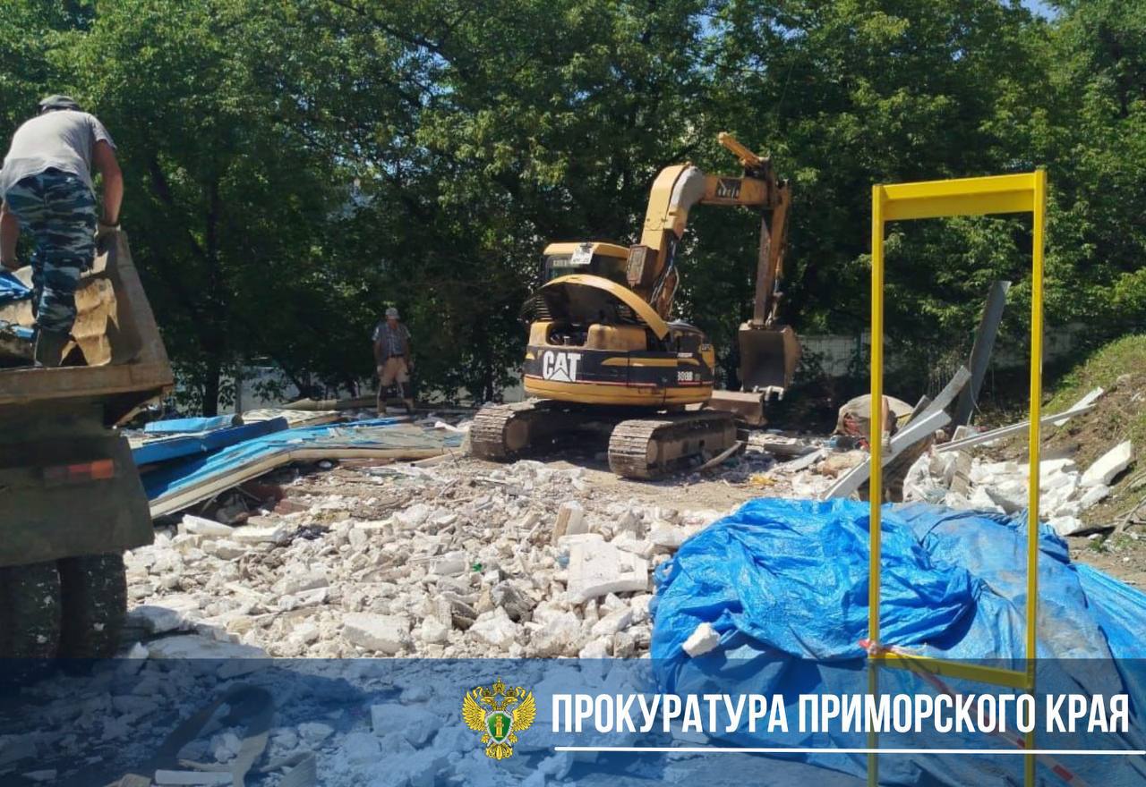 Во Владивостоке ликвидировали торговую точку, где незаконно продавался алкоголь  Установлено, что индивидуальный предприниматель самовольно занял земельный участок на улице Невельского и незаконно реализовал алкогольную продукцию. Несмотря на решение муниципального земельного контроля о необходимости освободить занятой земельный участок, предприниматель попытался оспорить это решение в суде. Однако суд отказал ему в удовлетворении требований, и решение вступило в законную силу.    Сегодня прокуратура совместно с полицией и администрацией города проконтролировала процесс ликвидации незаконной торговой точки и освобождения земельного участка.   Также ранее из незаконного оборота в магазине было изъято более 70 литров алкогольной продукции. Виновного привлекли к административной ответственности по двум статьям.  Фото: прокуратура Приморского края    PrimaMedia   Прислать новость