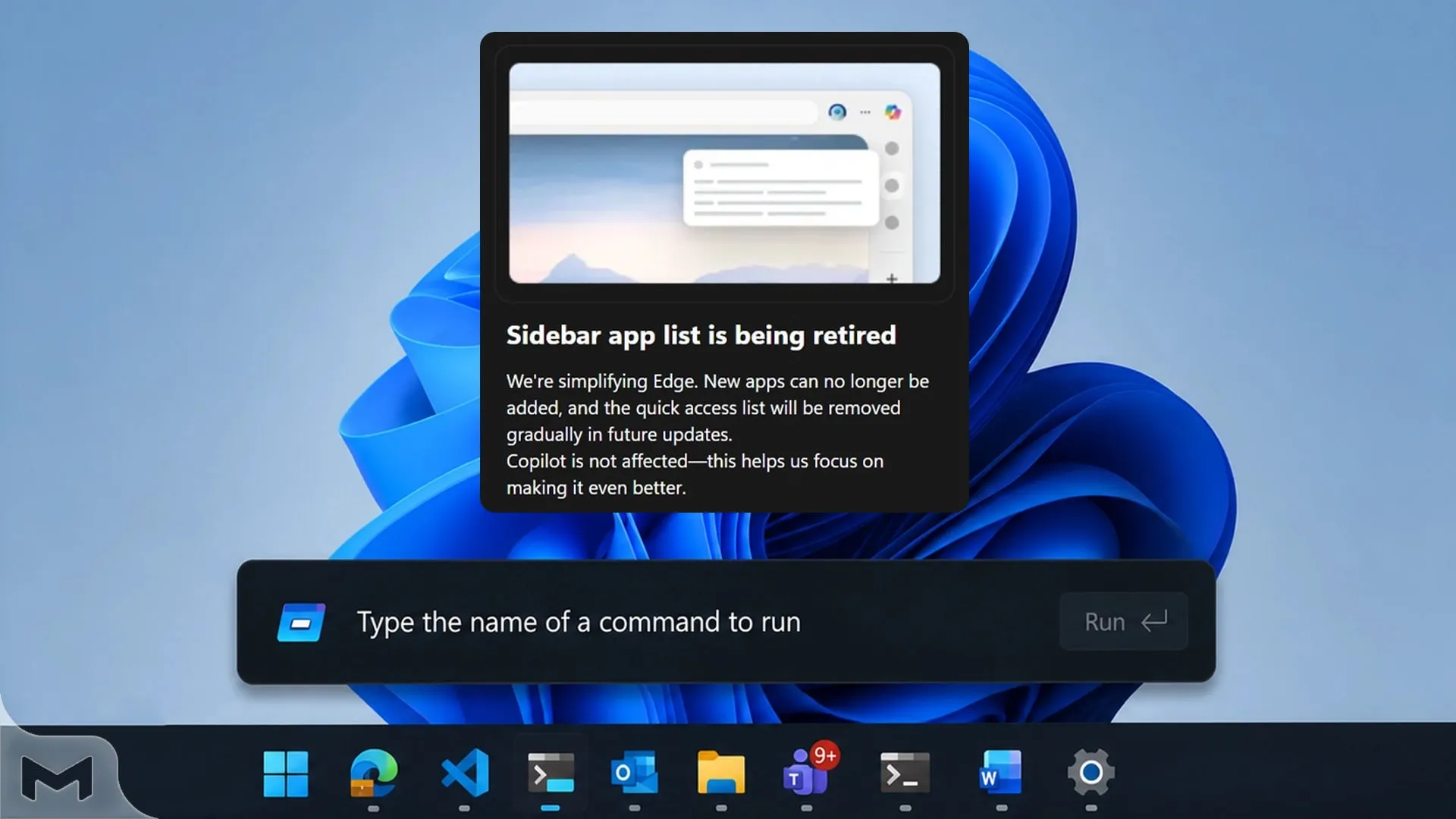 Первый редизайн со времен XP Microsoft продолжает внедрять полезные обновления для Windows 11 В инсайдерских сборках компания уже тестирует новый интерфейс меню Выполнить а также планирует упростить браузер Microsoft Edge убрав из него лишние функции Окно Выполнить получит оформление в стиле Fluent Design и будет лучше соответствовать общей визуальной концепции Windows 11 В интерфейсе появится поддержка тёмной темы а среднее время открытия сократится примерно до 94 мс Помимо этого Microsoft собирается отказаться от боковой панели в Edge в рамках курса на упрощение Ранее сайдбар был одной из ключевых особенностей браузера он позволял закреплять веб сервисы такие как почта или заметки и работать с ними без переключения вкладок Теперь добавление новых приложений станет недоступным а уже существующие функции будут постепенно исчезать с выходом обновлений новости