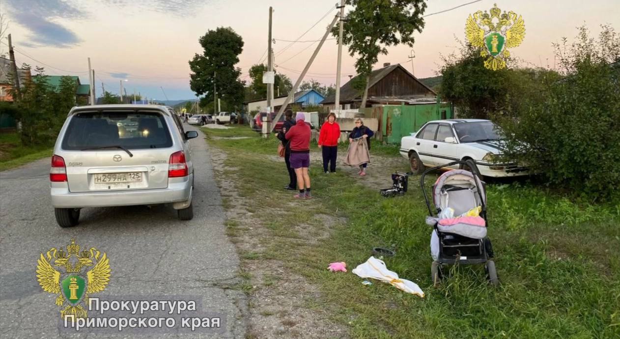 Прокуратура поставила на контроль ДТП, в котором пострадали двое несовершеннолетних.  Вечером 13 сентября в районе Спортивной, 24 в селе Золотая Долина 70-летний водитель Mazda Demio совершил наезд на идущего по обочине ребенка, 2007 г.р., гулявшего с коляской, внутри которой находился трехмесячный малыш.   В результате ДТП дети получили телесные повреждения и госпитализированы.   Подписаться   Прислать новость