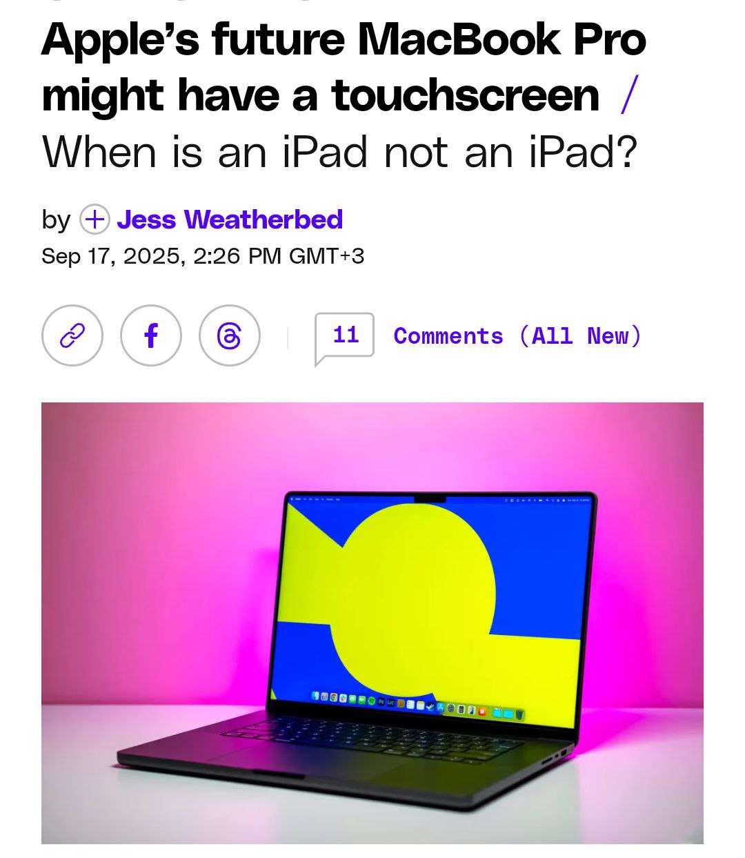 Новый MacBook Pro может получить СЕНСОРНЫЙ экран инсайдеры слили разработки Apple По слитым данным компания хочет совместить приложения на iPad и Mac расширив варианты применения ноута Ждём официального анонса от Тима Кука