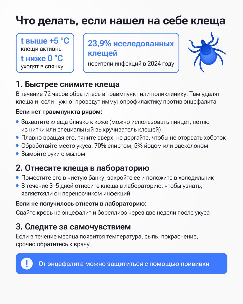 Почти 270 тысяч человек обратились в медучреждения России из-за укусов клещей с начала сезона. Больше всего случаев — в Свердловской, Кировской, Кемеровской, Челябинской, Томской областях, Пермском крае и Удмуртии, сообщили в Роспотребнадзоре. Около 24% исследованных клещей были носителями инфекций в 2024 году Прямой эфир