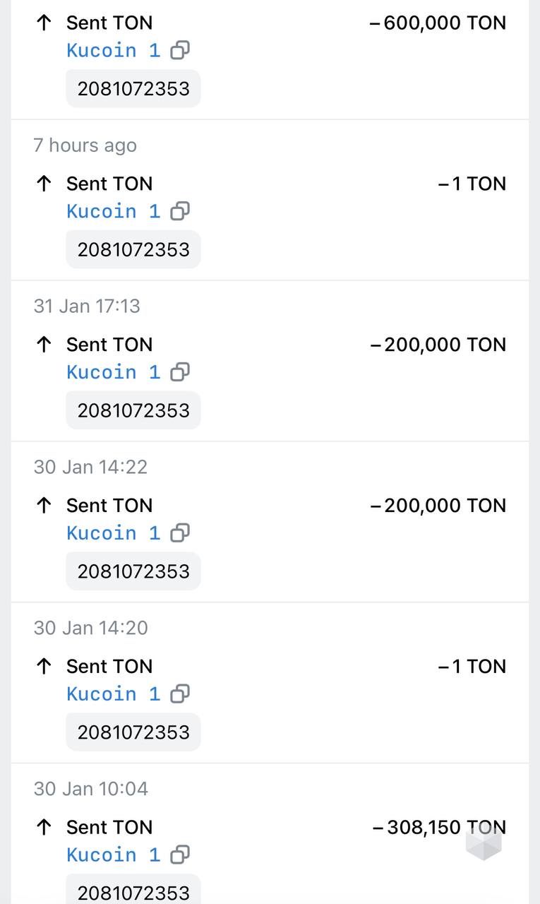 На биржу вывели 1,3 млн $TON!  Транзакция была проведена с этого кошелька - тык. Говорят он принадлежит новому президенту TON Foundation, надеемся что он не решит бить в стакан     - Опять что то мутят