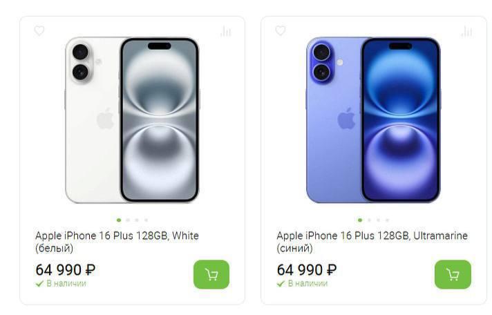 В России цена iPhone 16 Plus снизилась до рекордного уровня — сейчас его можно купить за 65 тыс. рублей. На момент выхода модель стоила примерно 134 тысячи рублей.