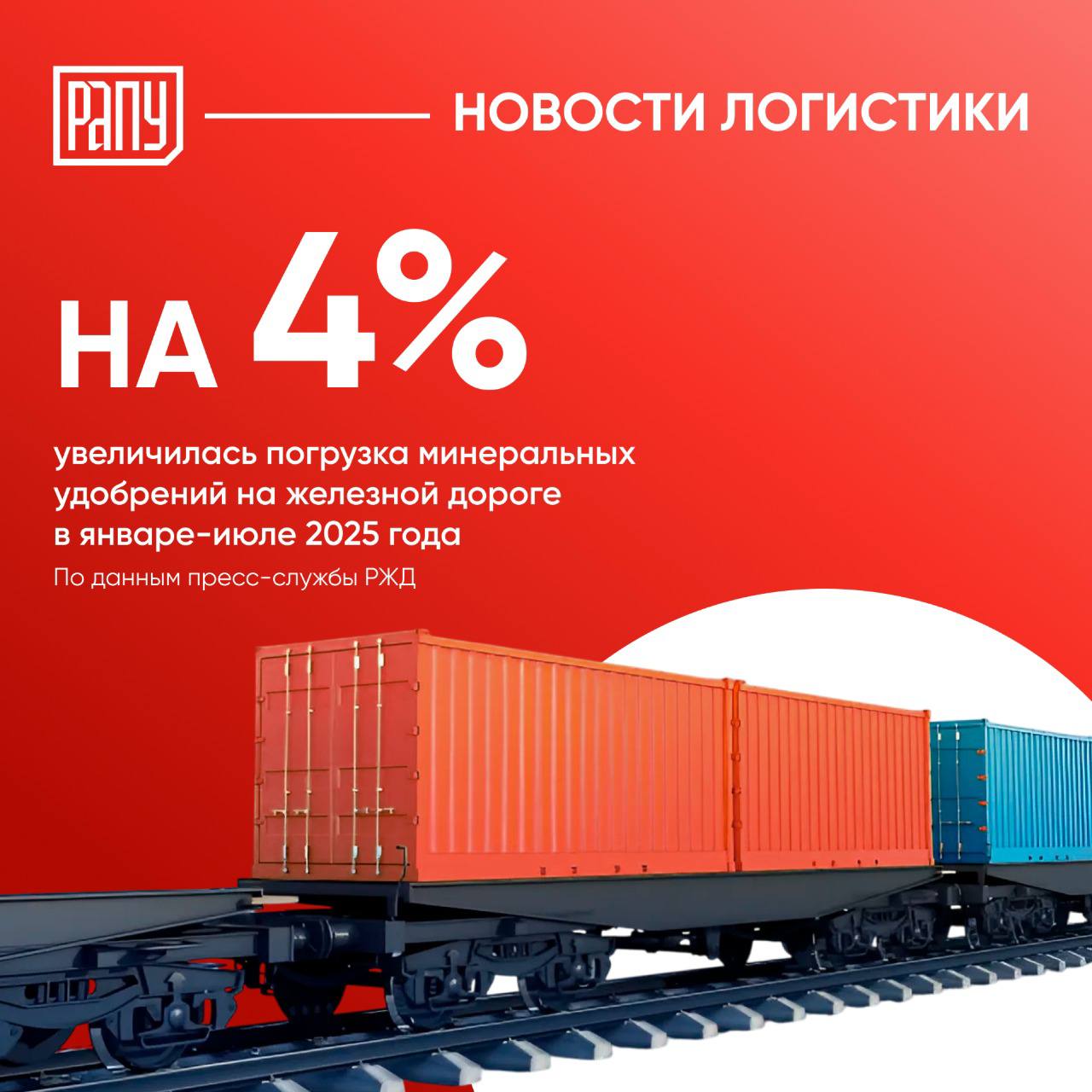 С января по июль 2025 года на железной дороге погрузка минеральных удобрений составила 41,1 млн тонн, что на 4% больше по сравнению с аналогичным периодом прошлого года, сообщает ОАО «РЖД».    Погрузка прочих химикатов и соды за январь - июль сократилась на 3,2% в годовом выражении до 11,9 млн тонн.  Напомним, что за первое полугодие 2025 года погрузка удобрений на сети РЖД также увеличилась на 4,8% к 1 полугодию 2024 года.  #удобрения #РЖД