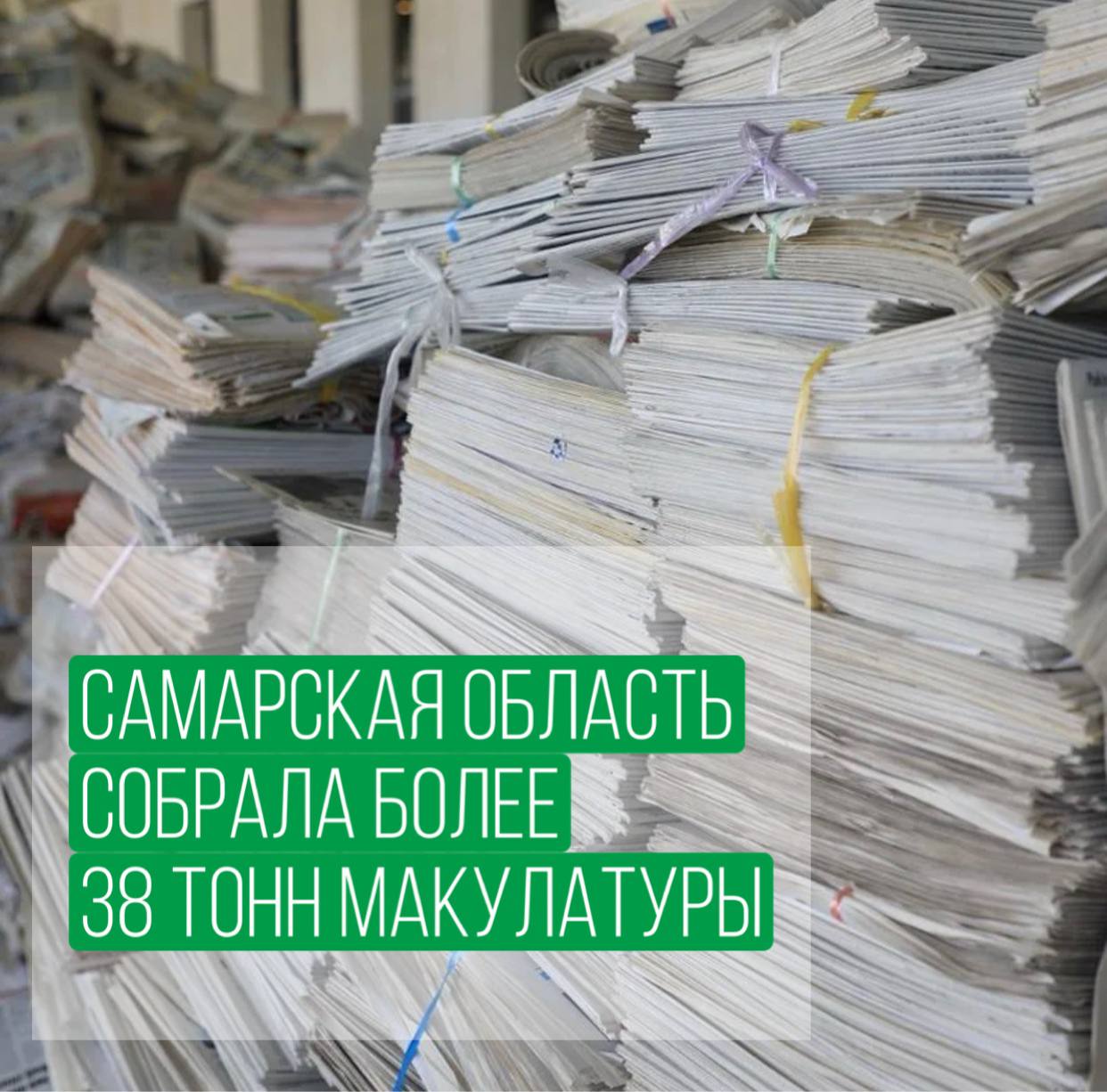 Подвели итоги осеннего Эко марафона «Переработка: Сдай макулатуру, спаси дерево»    Самарская область собрала более 38 тонн. И с каждого собранного килограмма макулатуры деньги будут перечислены в региональный фонд поддержки СВО. Так, например, прошлой весной на вырученные от сбора средства проект приобрел программное обеспечение радиостанций для подразделения 154 радиотехнической бригады.  По итогам осеннего сбора лидером в Самарской области среди муниципальных районов стал Сергиевский, а среди городов – Самара.     Кстати, 1 тонна макулатуры сохраняет от вырубки 10 деревьев, экономит 1000 кВт электроэнергии и 20 тысяч литров пресной воды!  МИНПРИРОДЫ