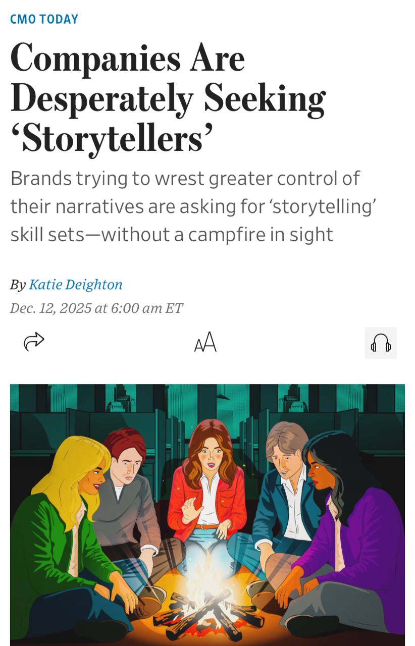 В американском биг техе новый бум компании массово нанимают спецов по сторителлингу для создания контента и укрепления имиджа брендов Новоиспечённые инженеры нарратива или сторителлеры уже получают до 274 тысяч а количество вакансий за последний год выросло вдвое Крупные игроки вроде Google и Microsoft уже формируют целые отделы по созданию историй из 10 и более человек И тут обычным копирайтерам не рады нужны универсальные редакторы которые смогут упаковать историю во все форматы от соцсетей до пресс релизов Будущее брендов за сказочниками записали