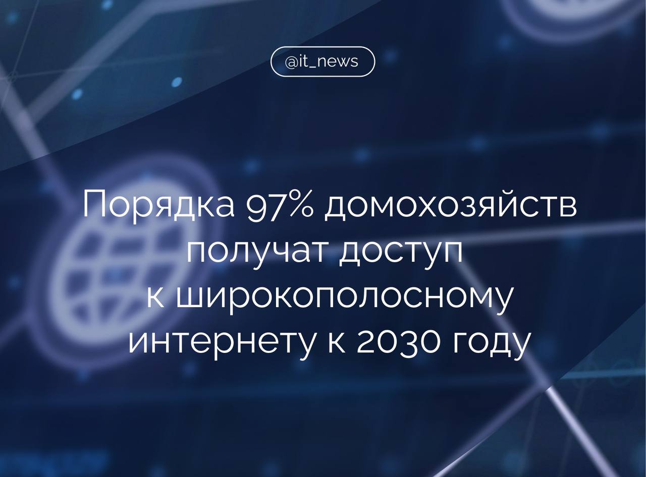 Председатель правительства РФ Михаил Мишустин широкополосный интернет должен стать доступным для 97 домохозяйств через пять лет Он отметил что сегодня такой доступ есть у 93 домохозяйств в стране В рамках нацпроекта Экономика данных и цифровая трансформация государства продолжается поддержка ИT сектора Создаются условия для наращивания инвестиций в отечественные решения и перехода наших компаний на российское программное обеспечение пояснил Мишустин Он также добавил что проходящий форум Kazan Digital Week является значимой площадкой по выработке идей и предложений по достижению поставленной президентом России Владимиром Путиным цели обеспечить цифровую трансформацию государственного и муниципального управления экономики и социальной сферы Источник ТАСС IT News цифровизация интернет Подписаться