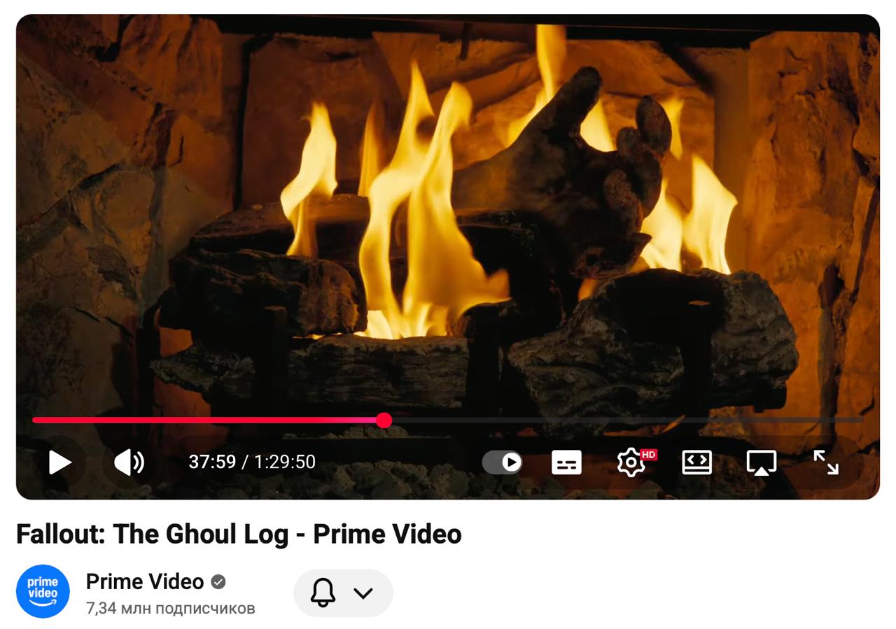 Идеальный камин на Новый год создатели Фоллаут выпустили атмосферный 90 минутный ролик В нем играет радио с джазовыми песнями и голосом мистера Нью Вегас из игры Fallout New Vegas Сам камин тоже уютный особенно с отрубленной рукой Появился план на полтора часа перед курантами Ролик тут