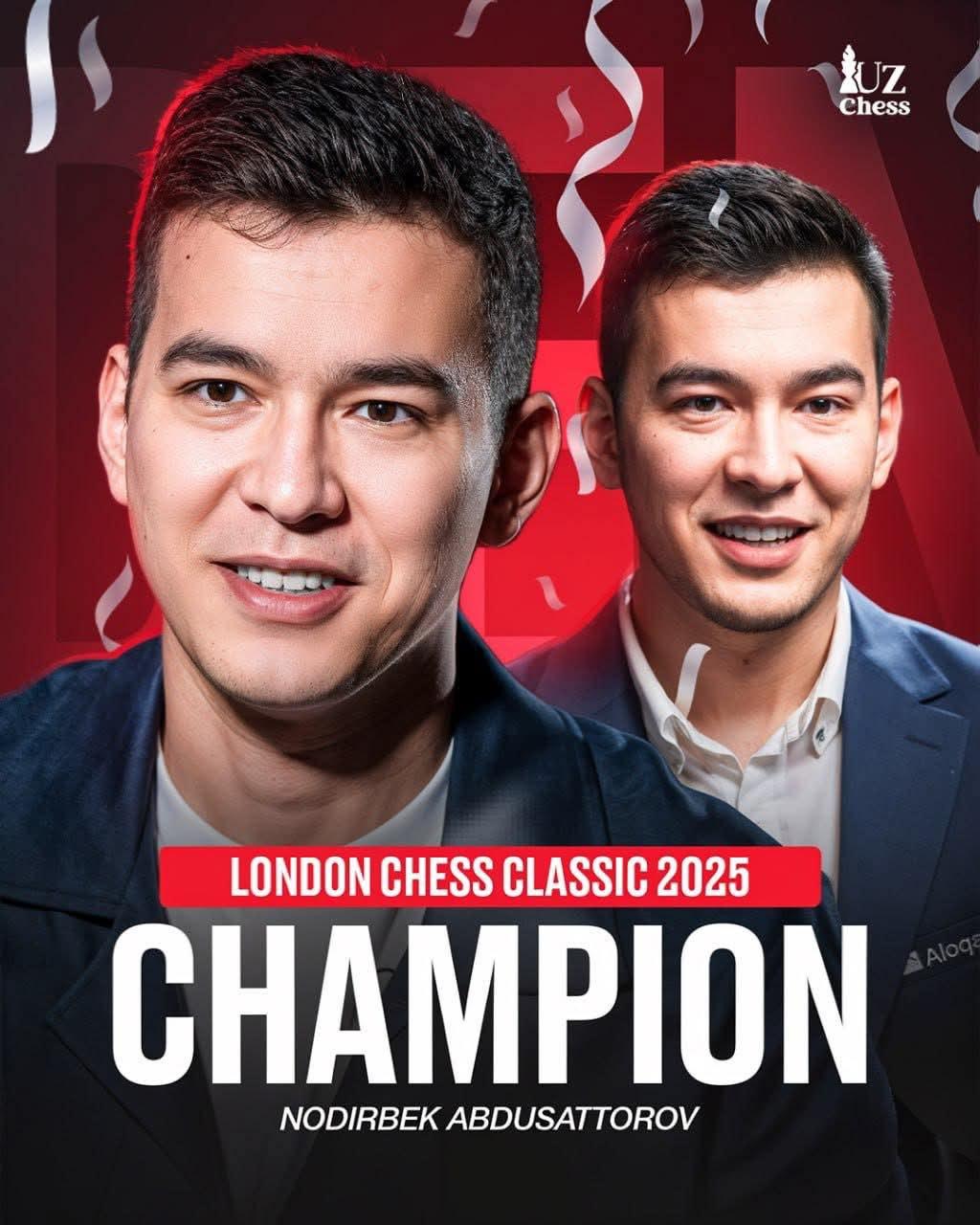 Узбекистанский шахматист Нодирбек Абдусатторов досрочно обеспечил себе победу на турнире London Chess Classic показав один из лучших результатов в карьере 21 летний Нодирбек Абдусатторов набрал 7 очков из 8 выдав мощную серию из шести побед подряд после стартовой ничьей с британцем Гавейном Джонсом На пути к триумфу он обыграл Абхиманью Мишру Никиту Витюгова Майкла Адамса Николаса Теодору Сэма Шенкленда Люка Макшейна а также сыграл вничью с Алирезой Фирузджей Его перформанс составил 2995 Эло один из лучших показателей в карьере За победу в турнире он получит 25 тысяч фунтов призовых Остерегайтесь фейков Это единственный официальный канал NovostiUZ Подпишитесь чтобы получать достоверные новости и актуальные курсы валют   Вы с Telegram Premium Поддержите нас одним нажатием Ссылка на пост   telegram me NovostiUZ 59590