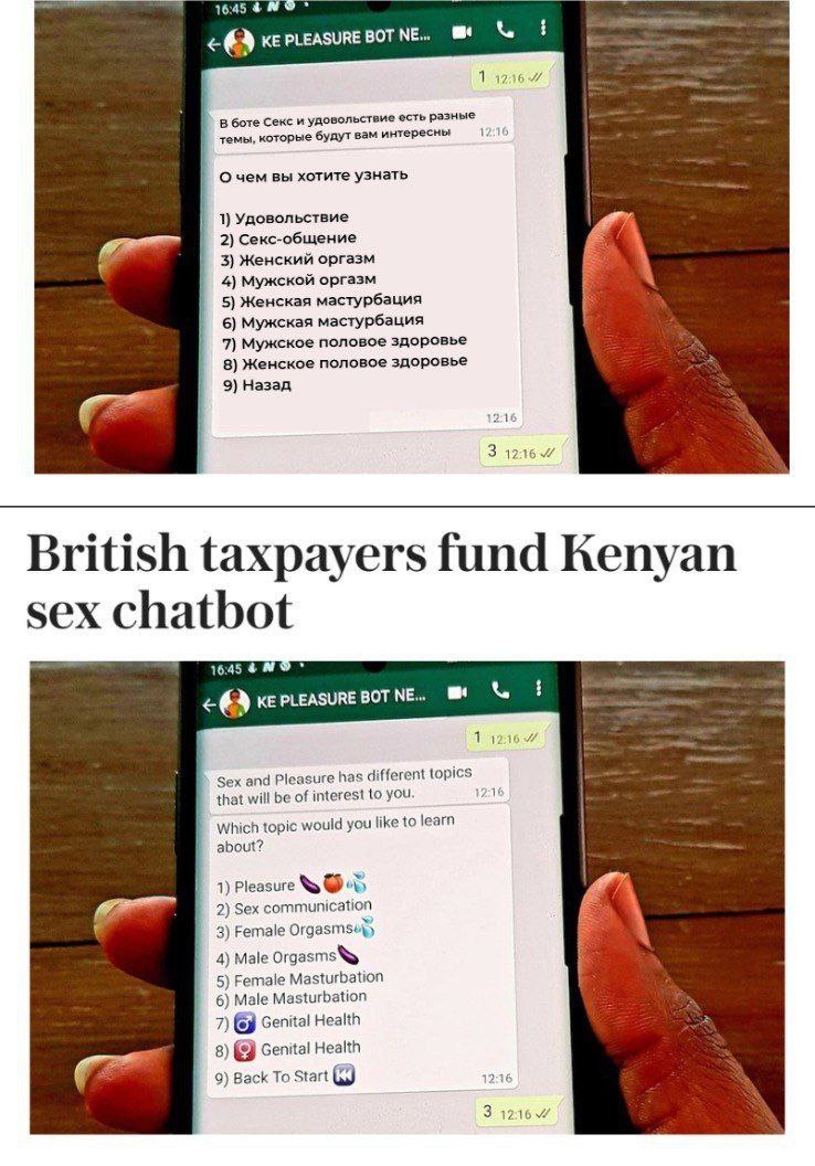 Британские власти потратили 41 млн фунтов из карманов налогоплательщиков на ИИ бота который должен был научить молодых кенийцев безопасному сексу Бот был предназначен для общения с людьми в возрасте от 18 до 24 лет интересующимися сексуальными темами Его задача заключалась в том чтобы помочь африканцам повысить осведомлённость по вопросам безопасности в этой сфере Деньги на разработку секс бота выделили в 2019 году Кению выбрали как страну получателя поскольку в ней наблюдается одна из самых сложных ситуаций с распространением ВИЧ Но приложение провалилось и положительного эффекта на эпидемию не случилось Несмотря на это власти считают проект перспективным и намерены продолжить его финансирование banksta