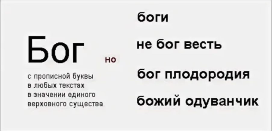 Кому как слышится В Институте русского языка рассказали, что слово «бог» в устойчивых выражениях, например, «слава богу» следует писать с маленькой буквы. «Конечно, во всех текстах церковных, так или иначе связанных с религиозной тематикой, там будет однозначно большая буква, а что касается устойчивых выражений - "бог с ним", такого плана - мы пишем по традиции с маленькой буквы, это общие рекомендации» , - высказали свое мнение в Институте русского языка РАН. Однако, в РПЦ есть мнение, что выполнять такие рекомендации лингвистов - это грех. «Мне кажется, это продолжение атеистической идеологии, которая господствовала сравнительно недавно, потому что Творца неба и земли, который промышляет о каждом человеке, Господа Бога, можно писать только с большой буквы. Это знак нашего преклонения, благословения и благодарности. Очень печально, что среди ученых такое мнение. На мой взгляд, это неприемлемо» , - полагает настоятель храма Всемилостивого Спаса бывшего Скорбященского монастыря протоиерей Александр Ильяшенко