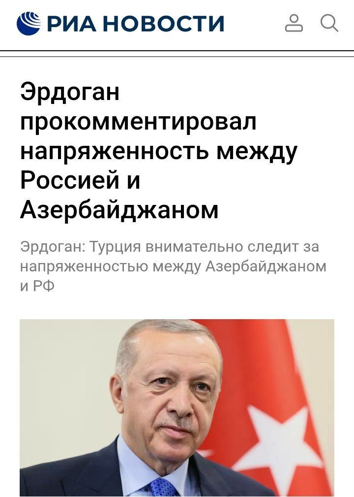 Эрдоган призвал Россию и Азербайджан к сдержанности Эрдоган прокомментировал конфликт между Россией и Азербайджаном, он намекнул, что Азербайджан является стратегическим партнёром Турции "Турция имеет глубокие дипломатические и стратегические отношения с Азербайджаном. Мы внимательно следим за напряженностью и призываем обе страны проявлять сдержанность. Мы считаем, что вопрос будет решен проще и разумнее с помощью заявлений, которые смягчат дипломатическую напряженность" - заявил Эрдоган Новости из мира вечной борьбы